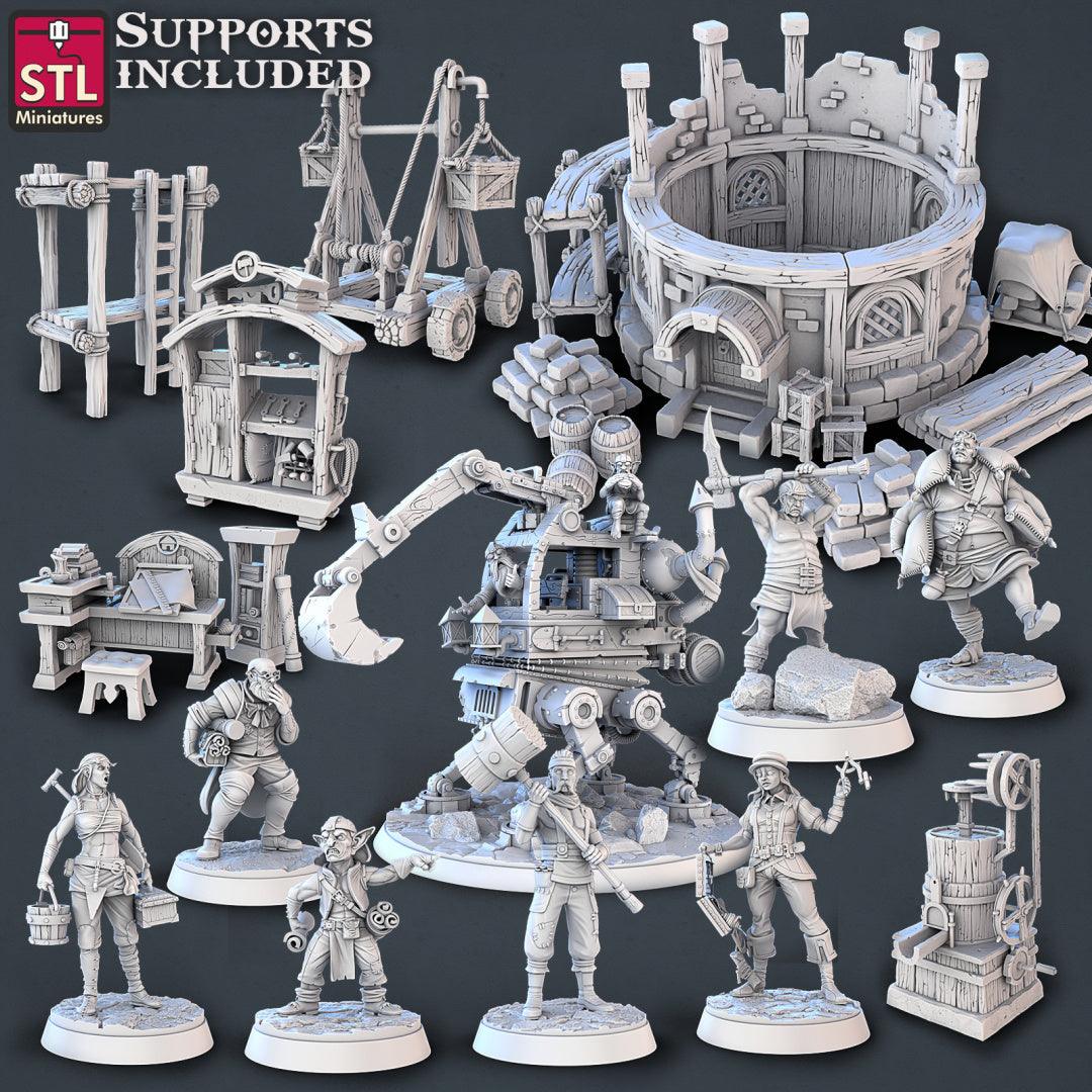 3D Printed STL Miniatures Constructors Set 28 - 32mm War Gaming D&D