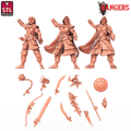 3D Printed STL Miniatures Human Female Ranger A Rangers 28 - 32mm War Gaming D&D
