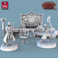 3D Printed STL Miniatures Investigator Set Fantasy NPC 2 | 28 - 32mm War Gaming D&D
