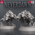 3D Printed STL Miniatures Pyromancers Cerberus 28 - 32mm War Gaming D&D