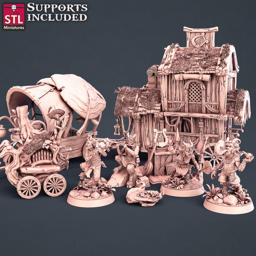3D Printed STL Miniatures Satyrs Set 28 - 32mm War Gaming D&D