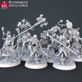 3D Printed STL Miniatures Skeletons Set 28mm - 32mm War Gaming D&D