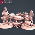 3D Printed STL Miniatures Tattoo Artist Set 28 - 32mm War Gaming D&D