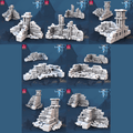 3D Printed STL Miniatures The Frost City Wall Set 28 - 32mm War Gaming D&D