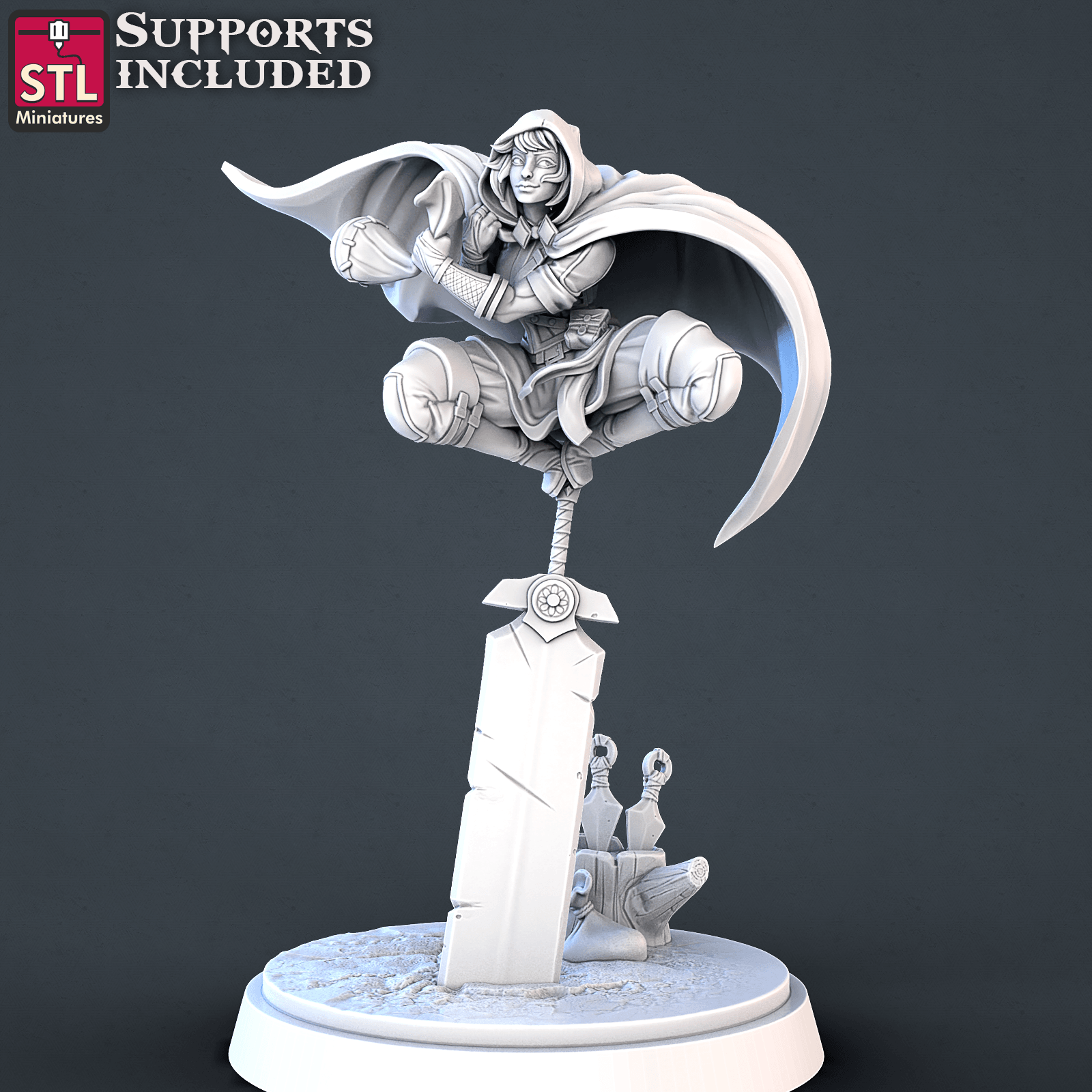 3D Printed STL Miniatures Thief DnD Tribute Set 28mm - 32mm War Gaming D&D