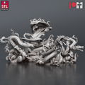 3D Printed STL Miniatures Vapour Snakes 28 - 32mm War Gaming D&D