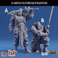 3D Printed Sordane Publishing Arcane Minis Earth Elemdar Fighter Mighty Skies A Sordane Stories Set 28 32mm D&D