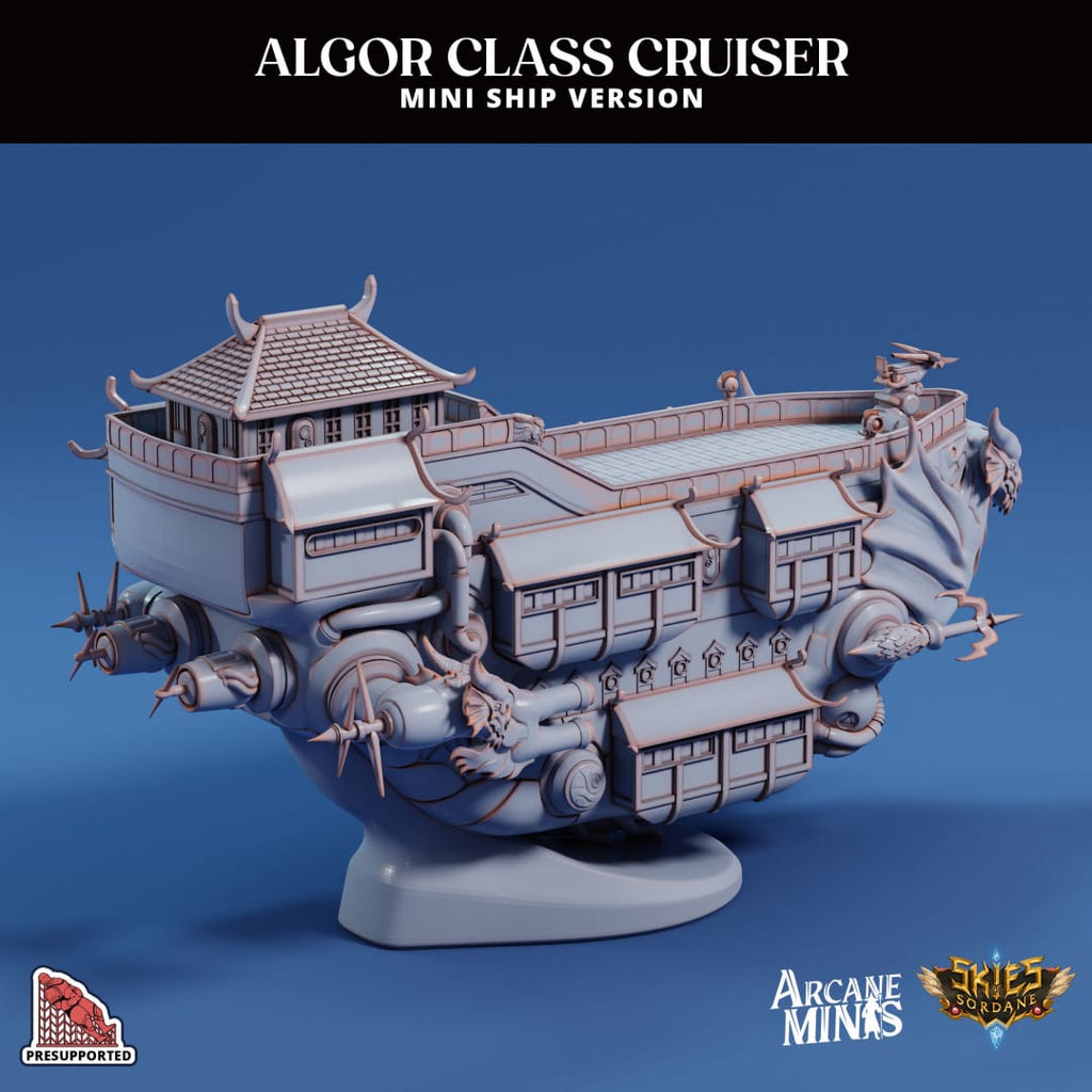 3D Printed Sordane Publishing Arcane Minis Mini Ship - Algor Cruiser 28 32mm D&D
