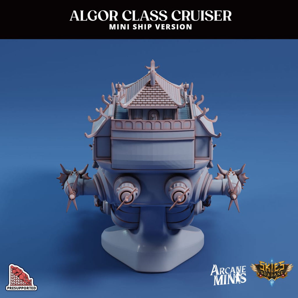 3D Printed Sordane Publishing Arcane Minis Mini Ship - Algor Cruiser 28 32mm D&D