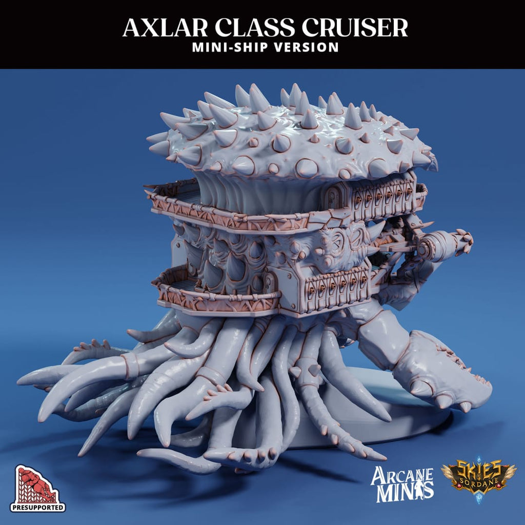 3D Printed Sordane Publishing Arcane Minis Mini Ship - Axlar Class Cruiser 28 32mm D&D