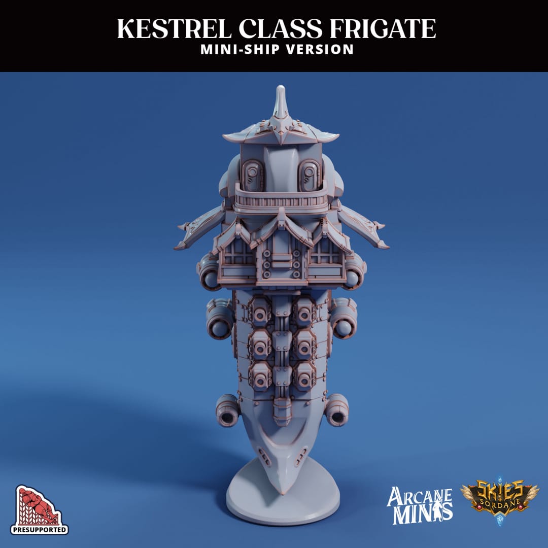 3D Printed Sordane Publishing Arcane Minis Mini Ship - Kestrel Frigate