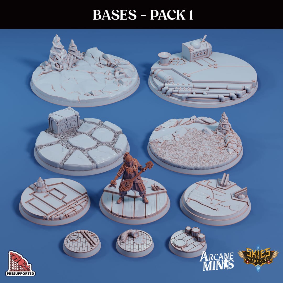 3D Printed Sordane Publishing Base Pack 1 Sordane Bases 28 32mm D&D