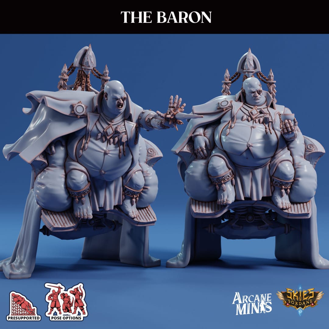 3D Printed Sordane Publishing The Baron 28 32mm D&D