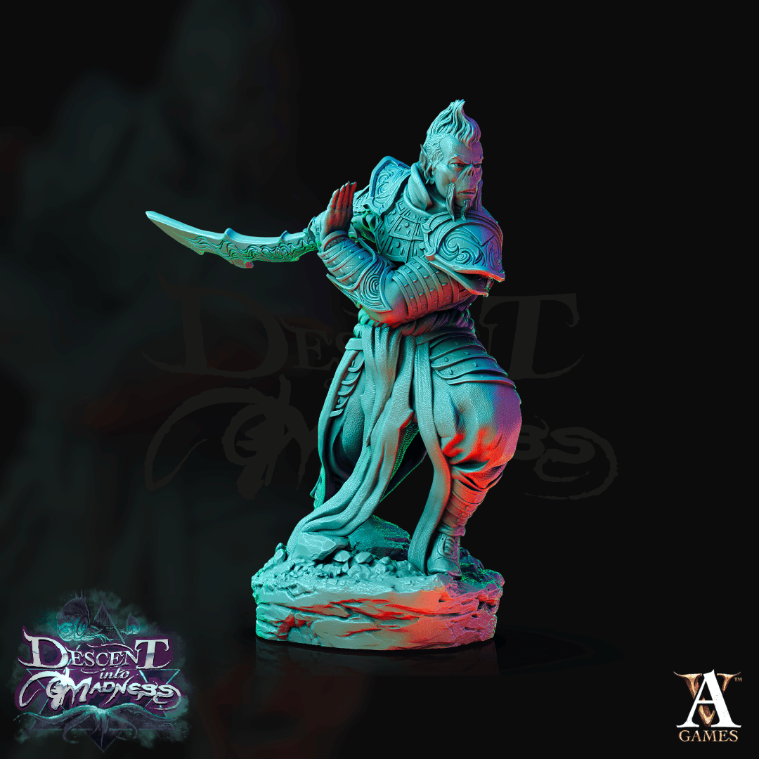 3DPrinted Archvillain Games Descent into Madness - Gith Swordsman 28mm 32mm D&D