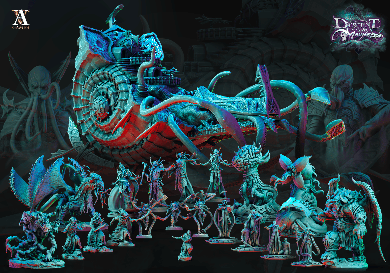 3DPrinted Archvillain Games Descent into Madness - Gith Swordsman 28mm 32mm D&D