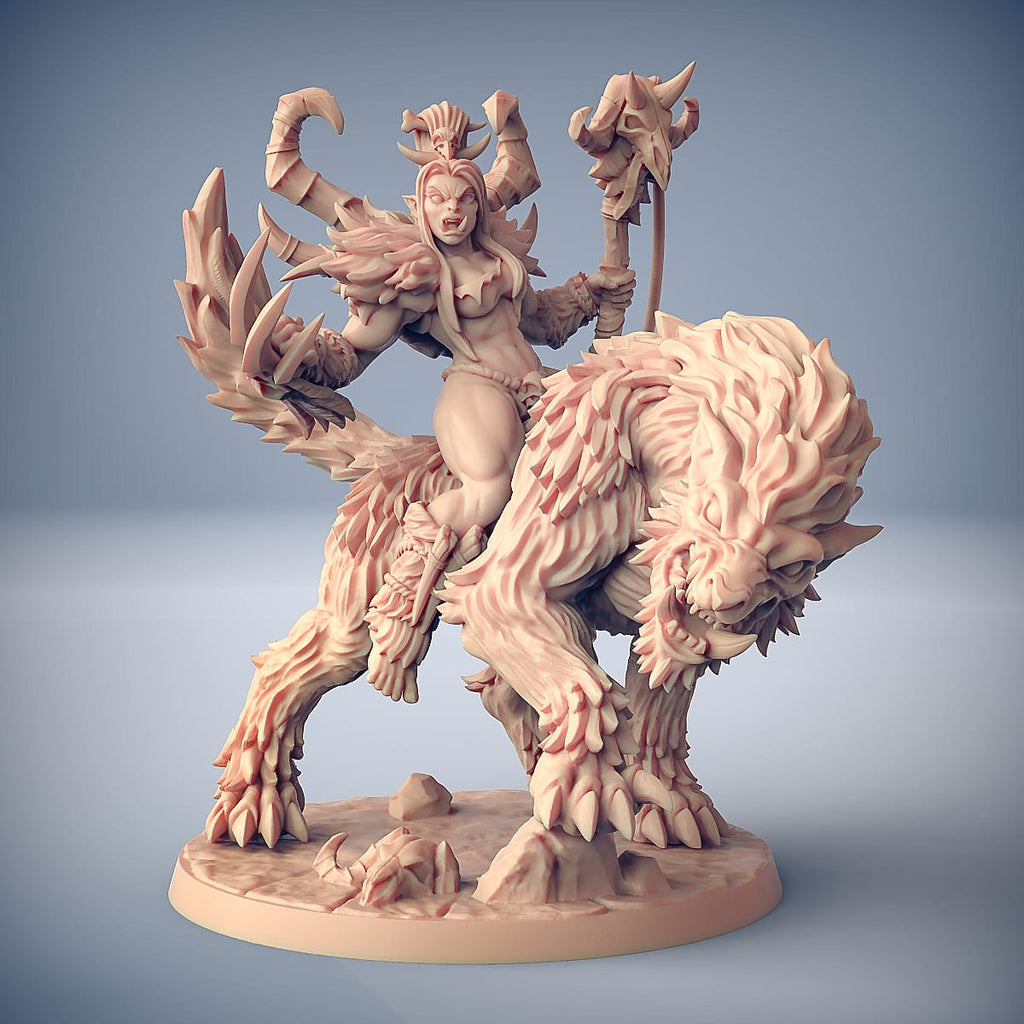 3D Printed Artisan Guild Vesdra on Gorefang (Worg) Orc Barbarians Set  28mm 32mm