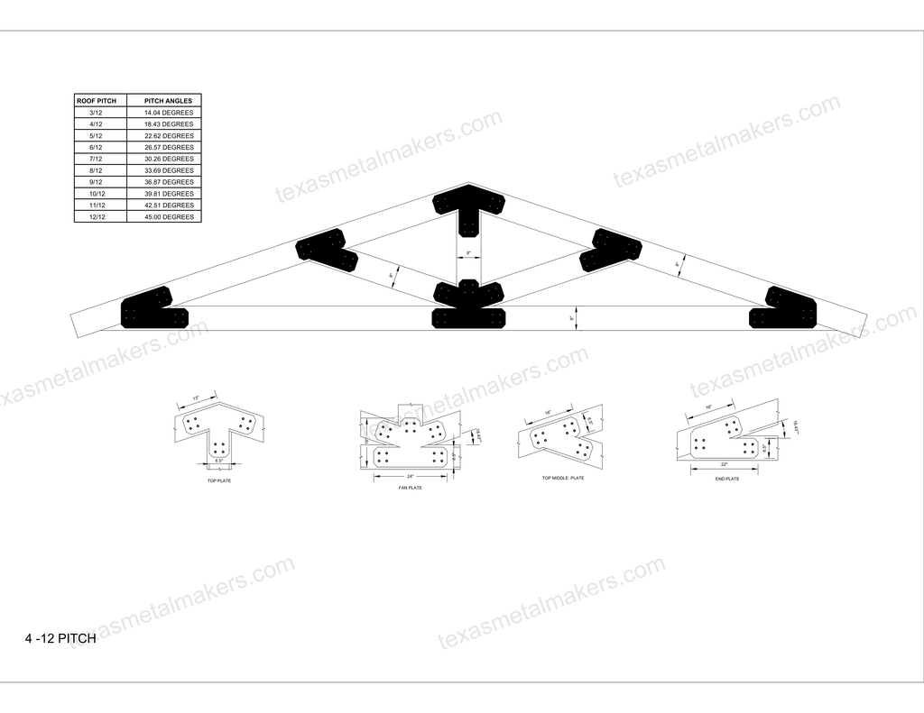 Chamfered Design Dog Eared Timber Truss Brackets for 8x8 Posts, 8" Timber Truss Brackets, 8x8 Fan Bracket