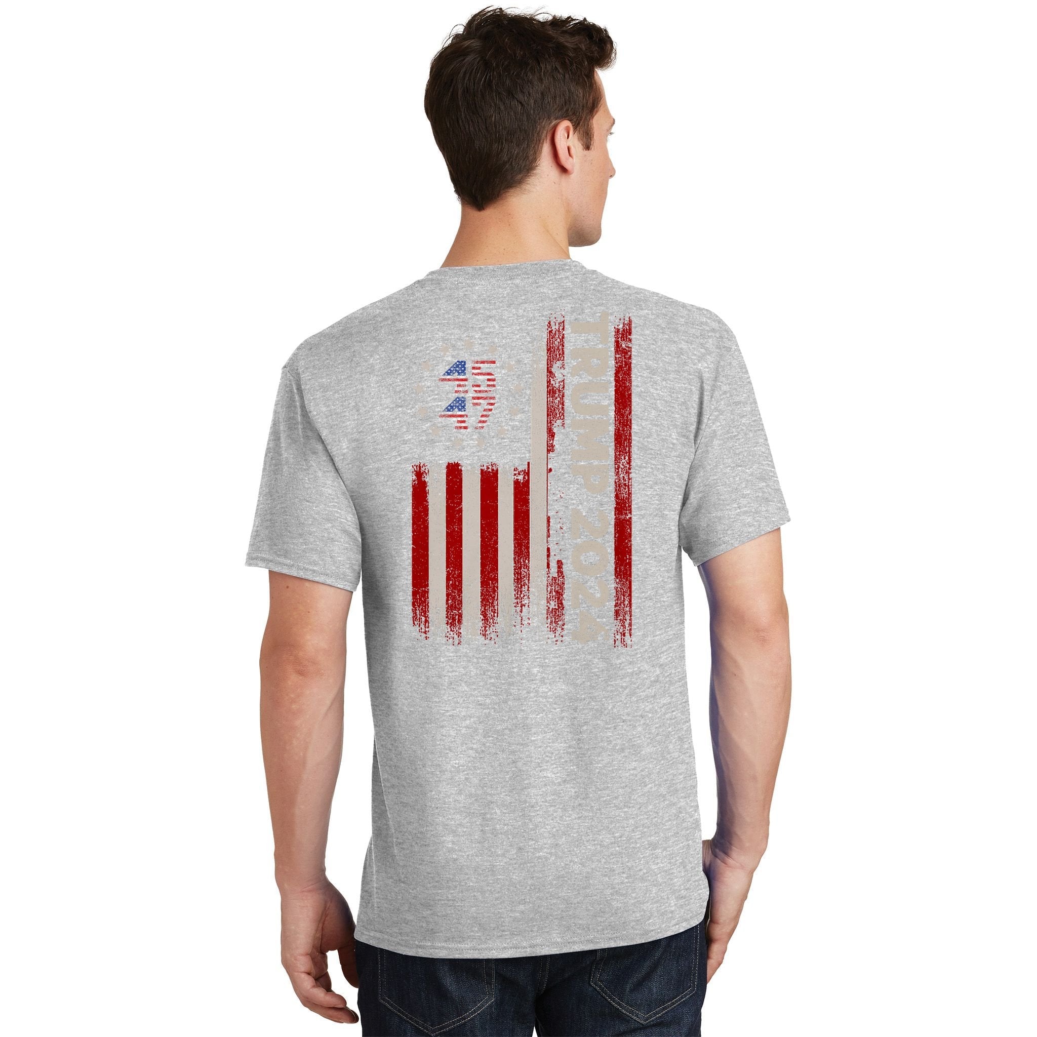45 47 Trump 2024 American Flag Front And Back T-Shirt