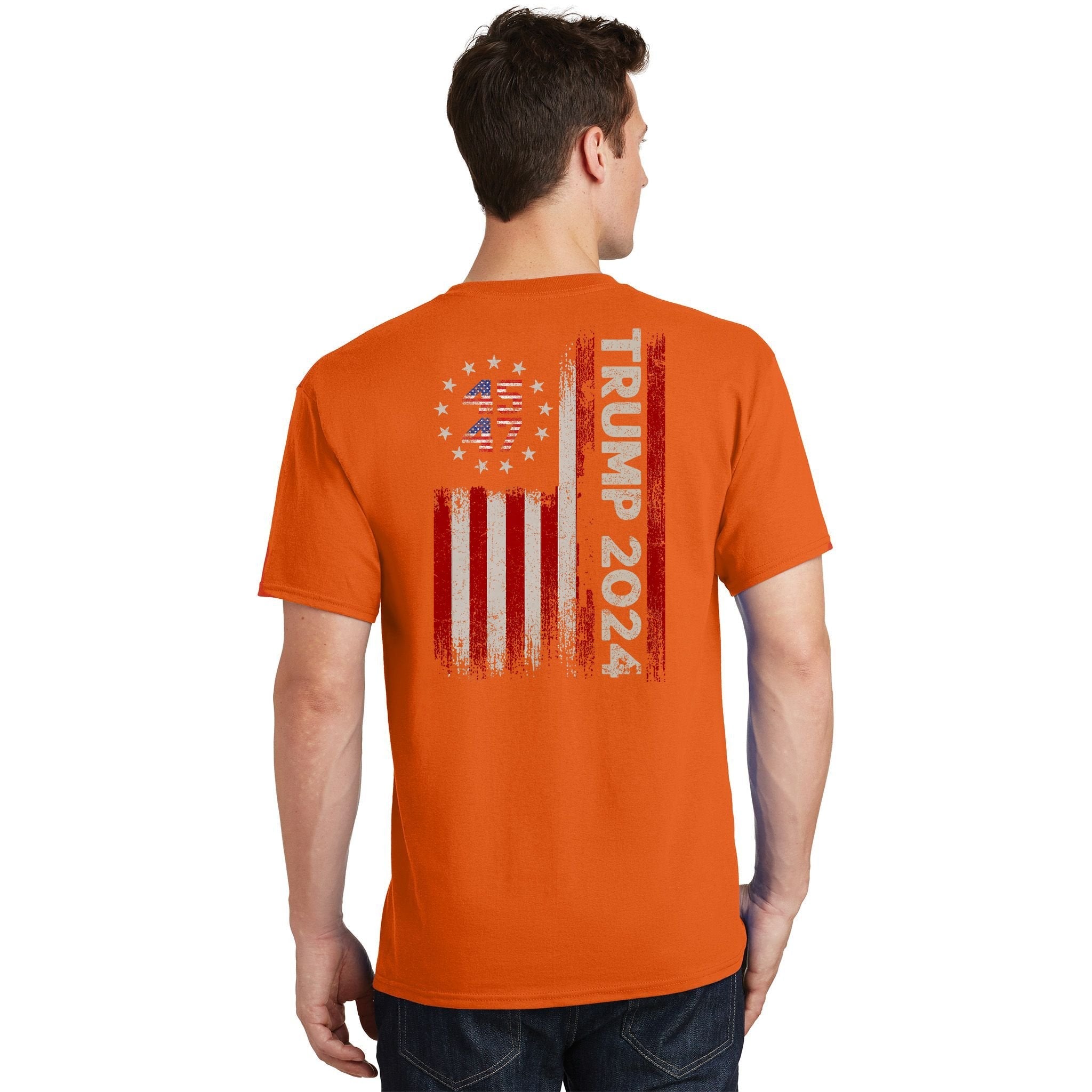 45 47 Trump 2024 American Flag Front And Back T-Shirt