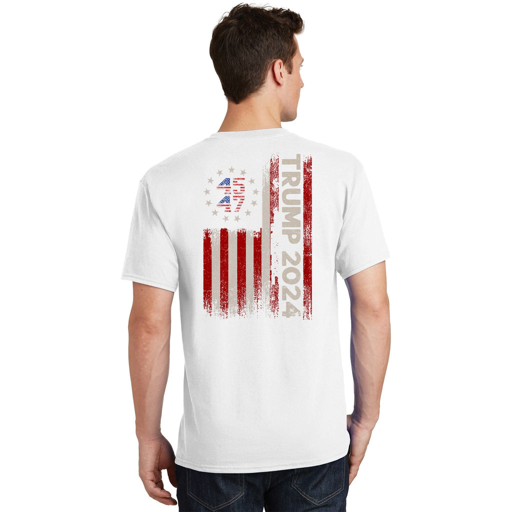 45 47 Trump 2024 American Flag Front And Back T-Shirt