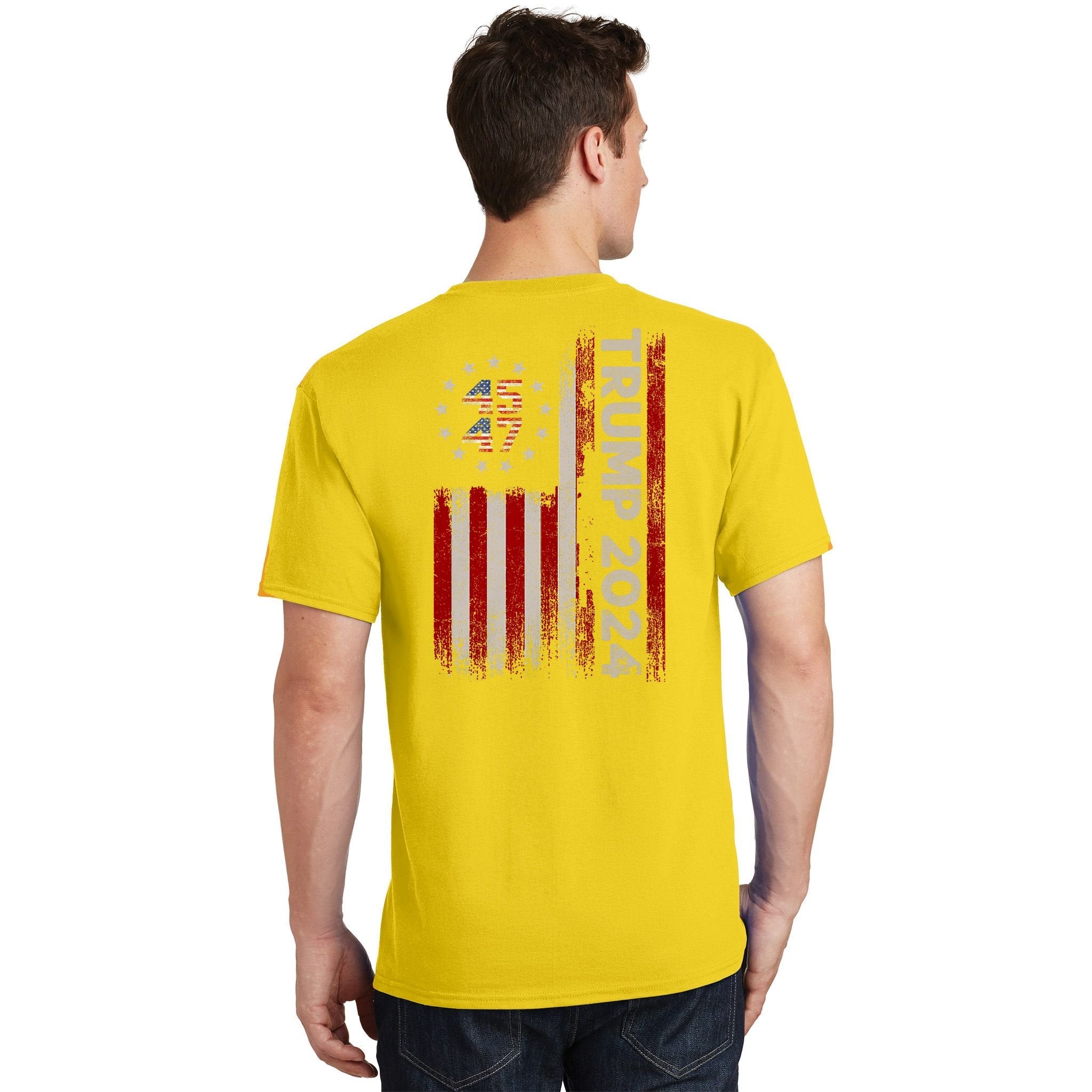 45 47 Trump 2024 American Flag Front And Back T-Shirt