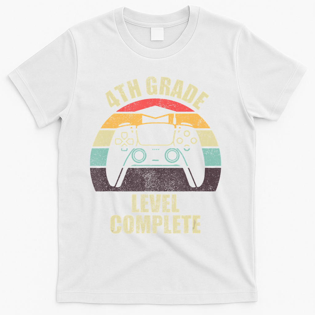 4Th Grade Level Complete Gaming Gamer Graduation T-Shirt
