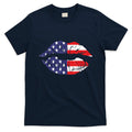 4th Of July Patriotic Hot Lips American Flag Grunge Vintage T-Shirt