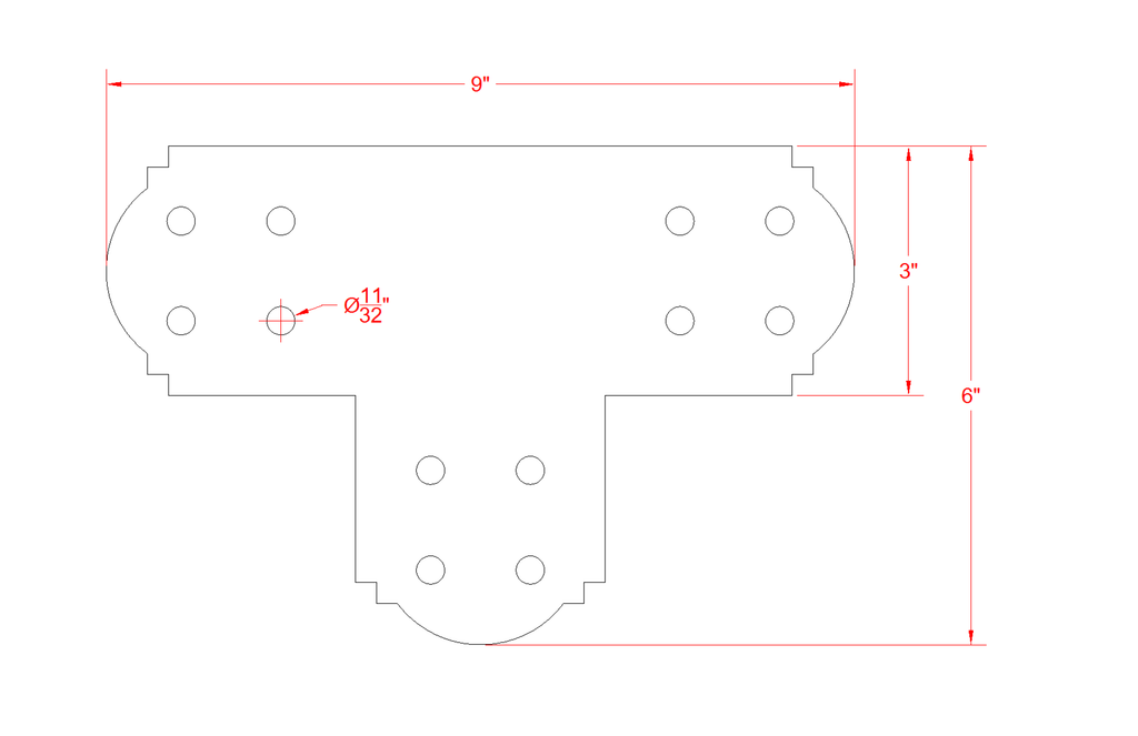 Decorative Design T Bracket for 4x4 Post, 4 Inch T Bracket Bolt Plate, T Support Bracket, Steel Bracket, 4 inch, Center Bracket, Truss Plate