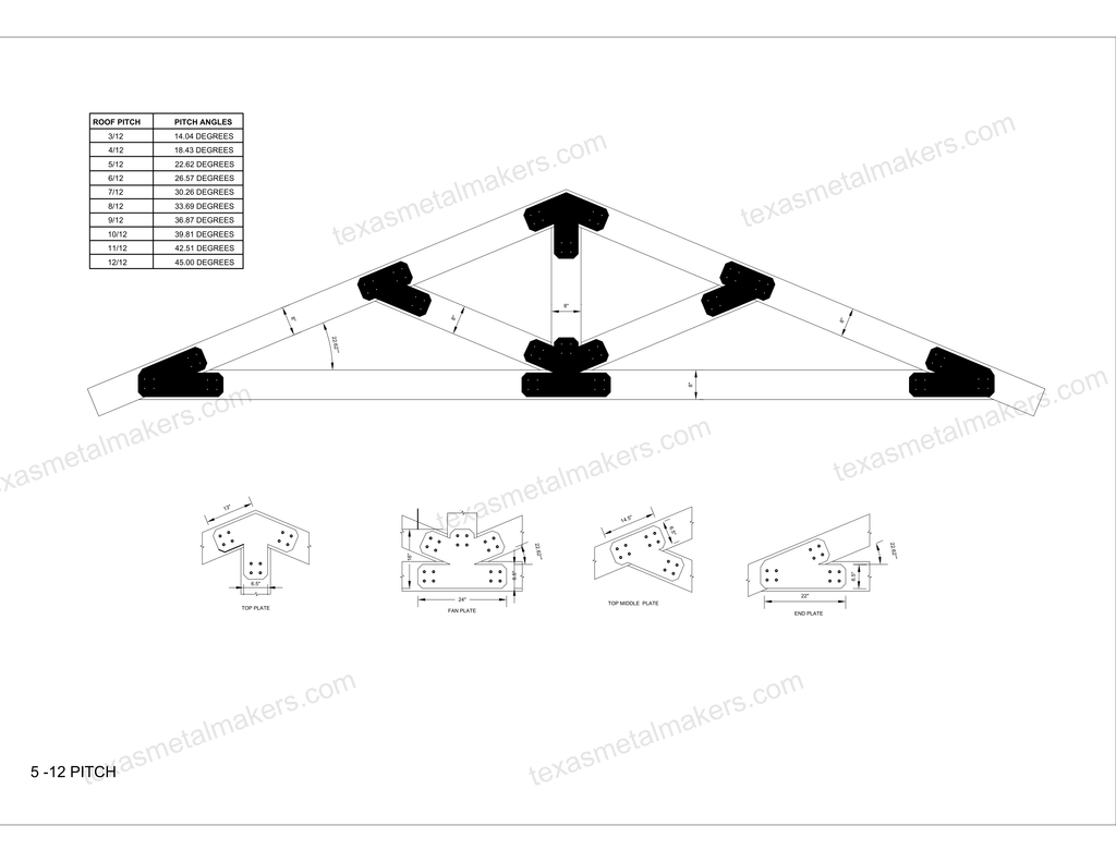 Chamfered Design Dog Eared Timber Truss Brackets for 8x8 Posts, 8" Timber Truss Brackets