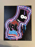 SOLD Bart Simpson Graffiti Glow Sign Canvas Painting