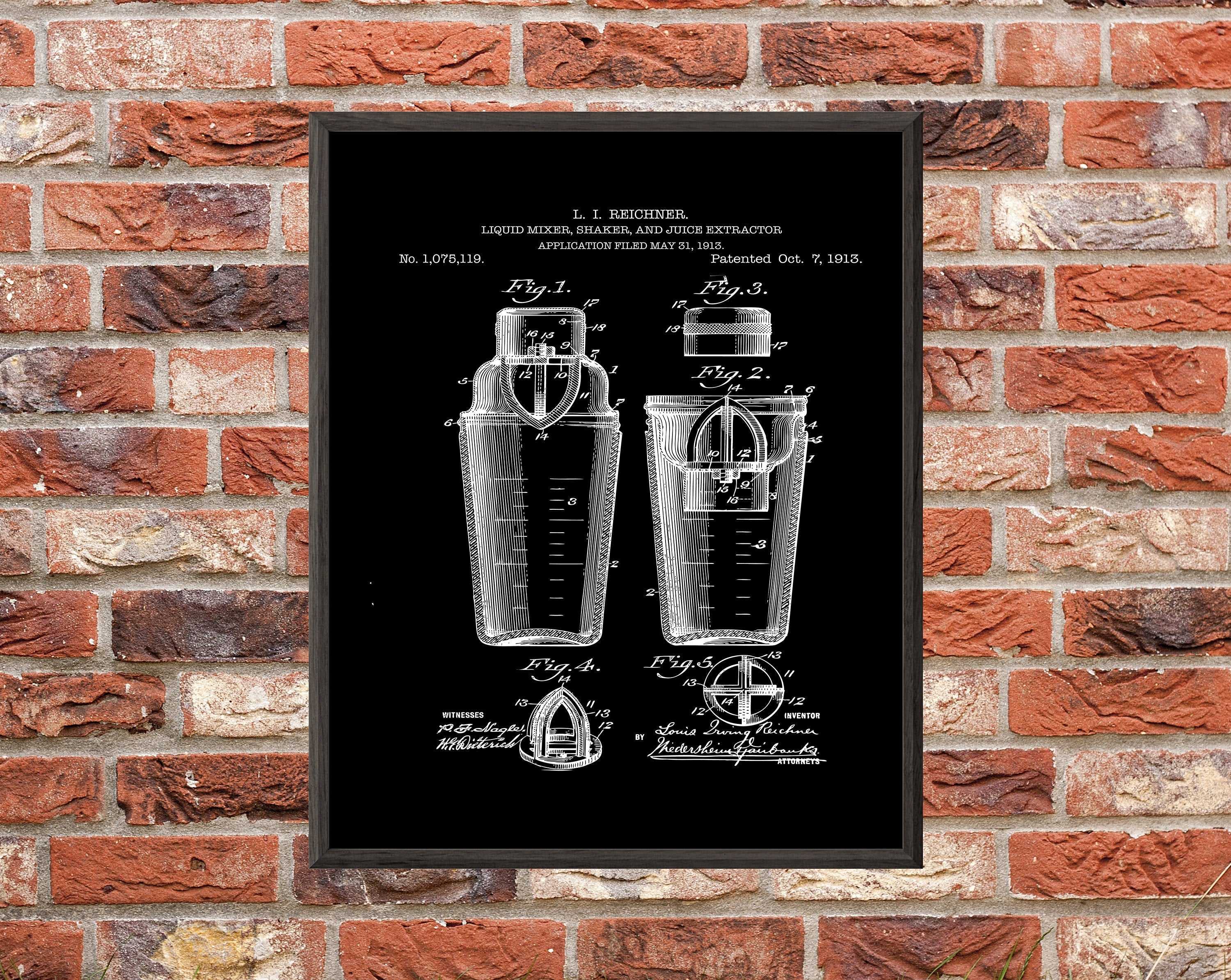 Liquid Mixer Patent Print - Digital Download - 7 Different Backgrounds Included