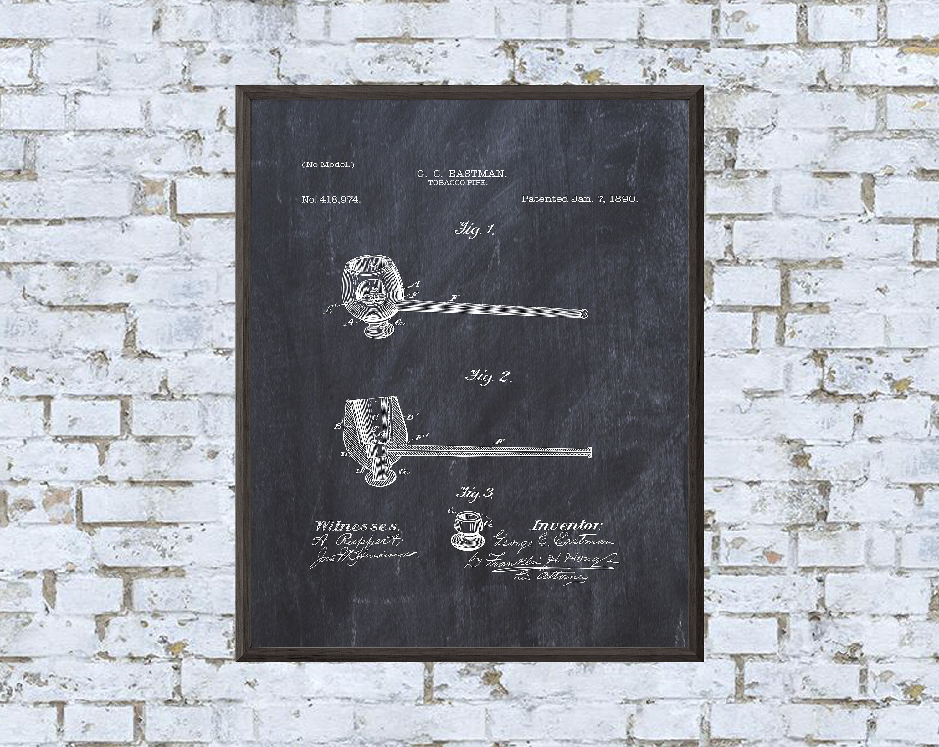 Tobacco Pipe Print - Digital Download - 7 Different Backgrounds Included
