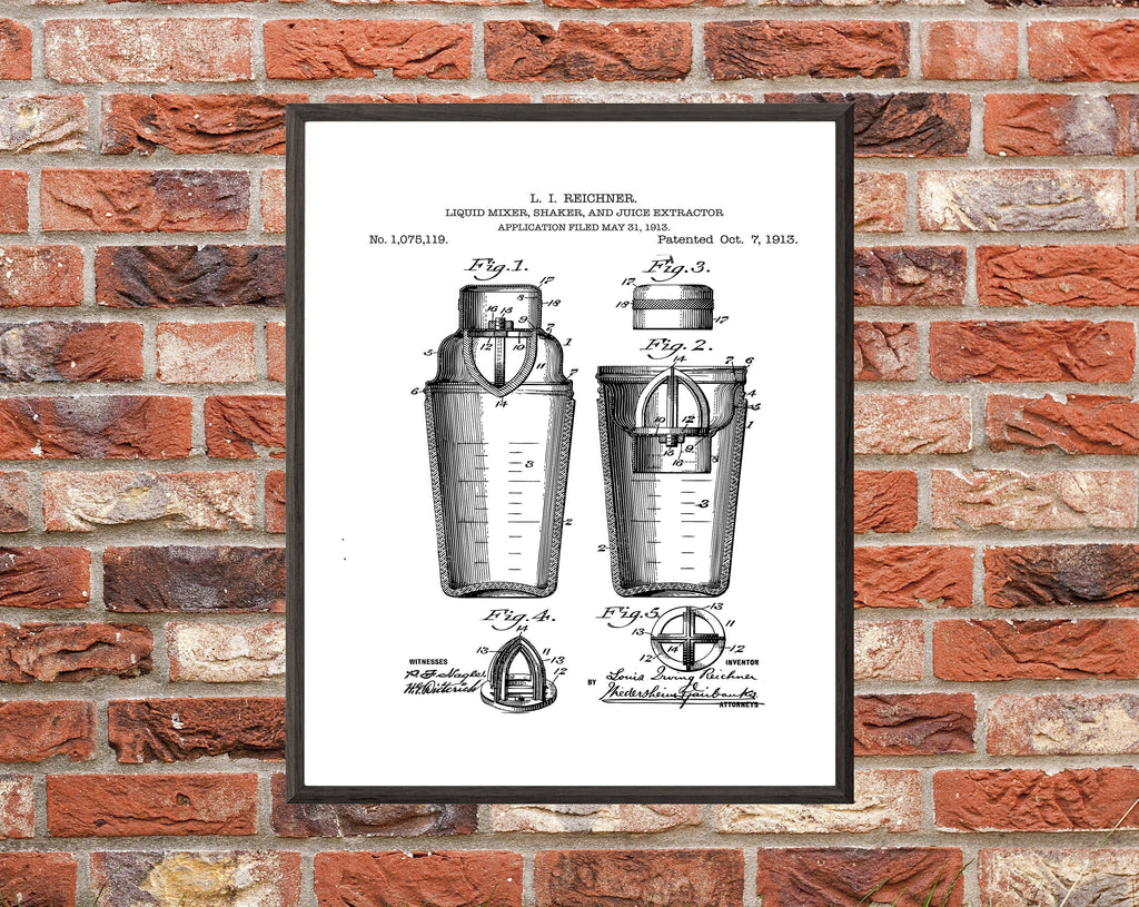 Liquid Mixer Patent Print - Digital Download - 7 Different Backgrounds Included