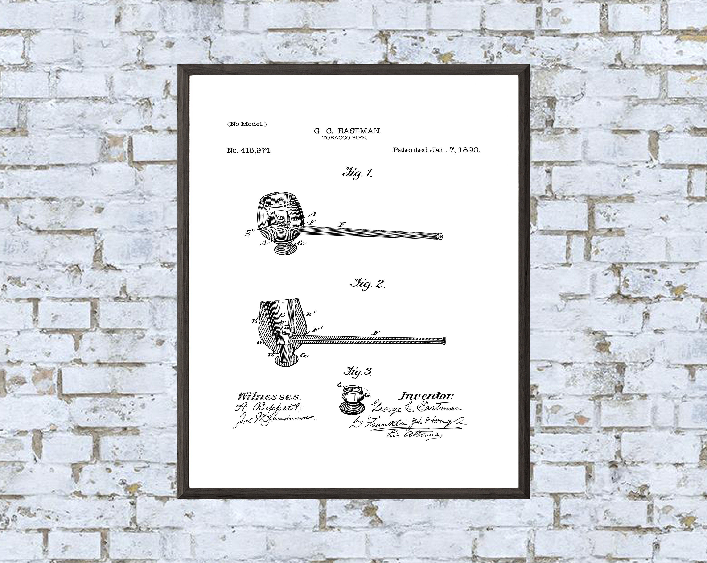 Tobacco Pipe Print - Digital Download - 7 Different Backgrounds Included