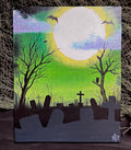 Cemetery Graveyard Canvas Art Wall Hanging Home Decor Horror True Crime Halloween