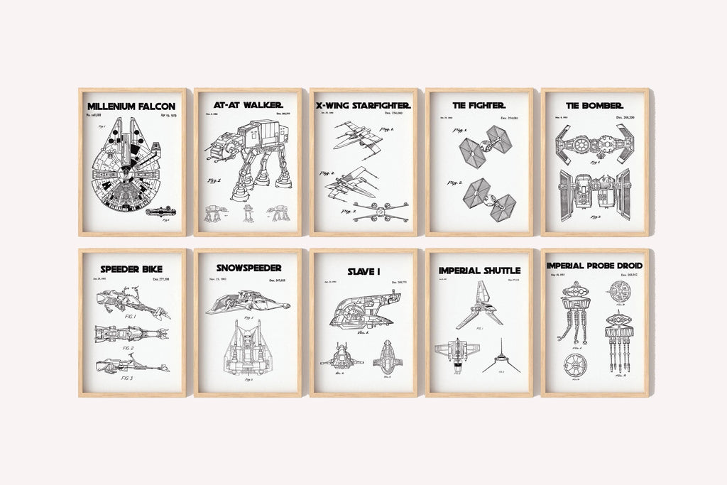 Star Wars Patent Art Prints: Vehicle Blueprint Set (Digital Download)