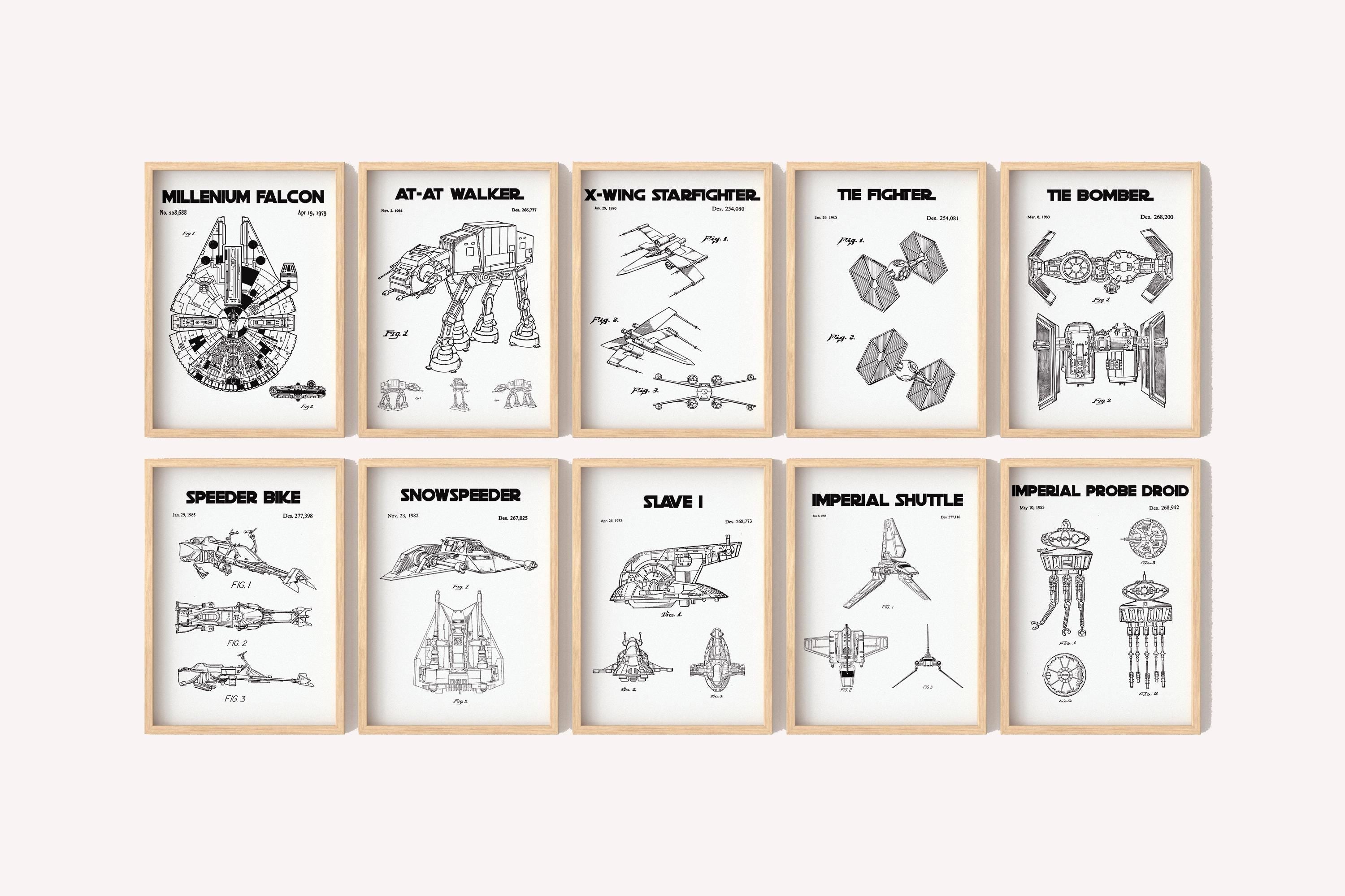 Star Wars Patent Art Prints: Vehicle Blueprint Set (Digital Download)