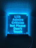 Car Show 'Do Not Touch' LED Sign: 7-Color USB Light
