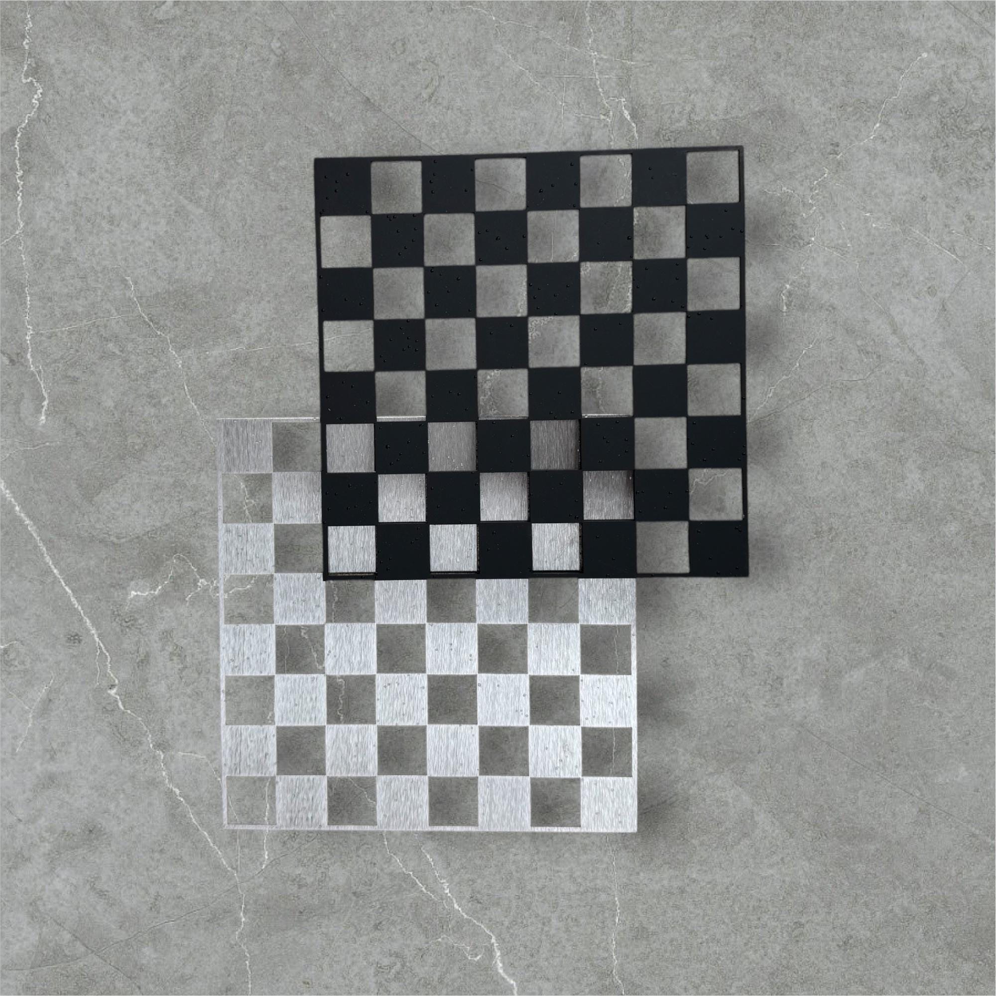 Steel Checkerboard Stencil: Router & Paint Template
