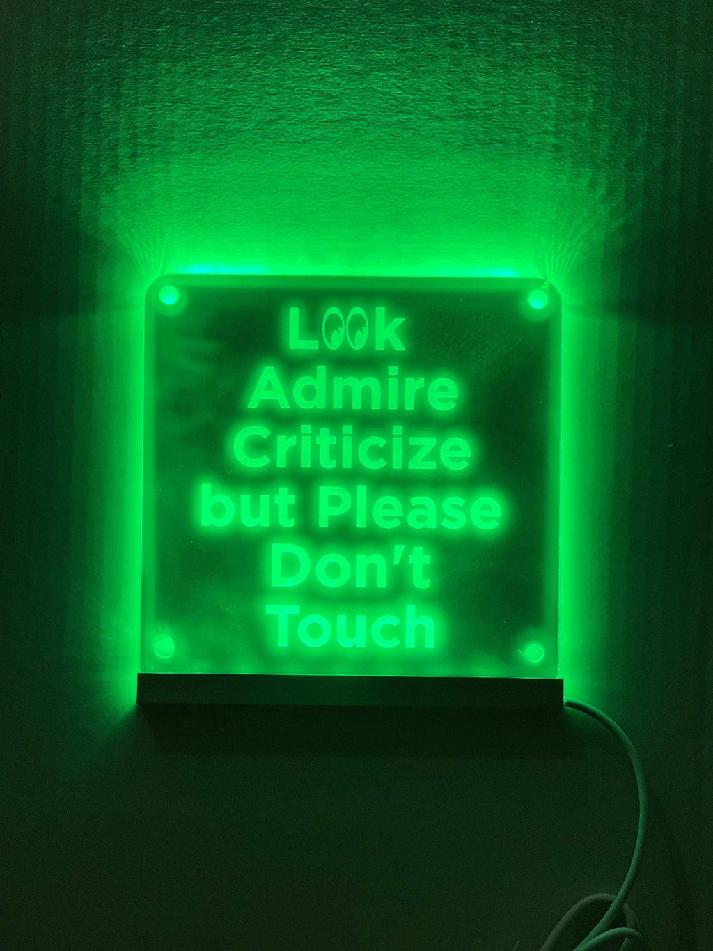 Car Show 'Do Not Touch' LED Sign: 7-Color USB Light
