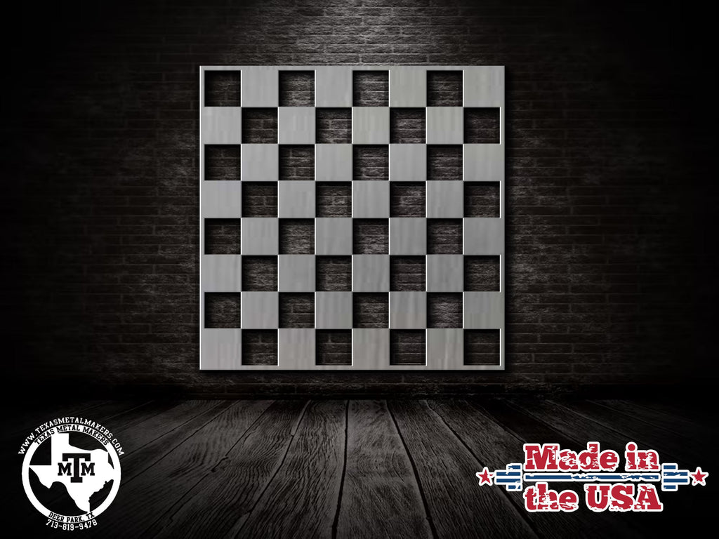 Steel Checkerboard Stencil: Router & Paint Template