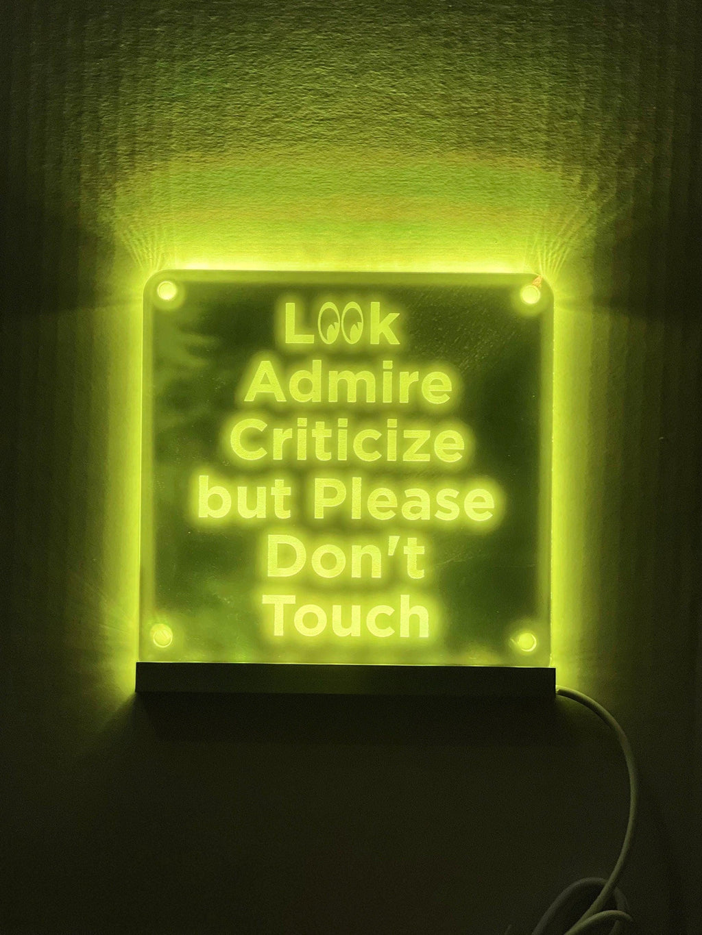 Car Show 'Do Not Touch' LED Sign: 7-Color USB Light
