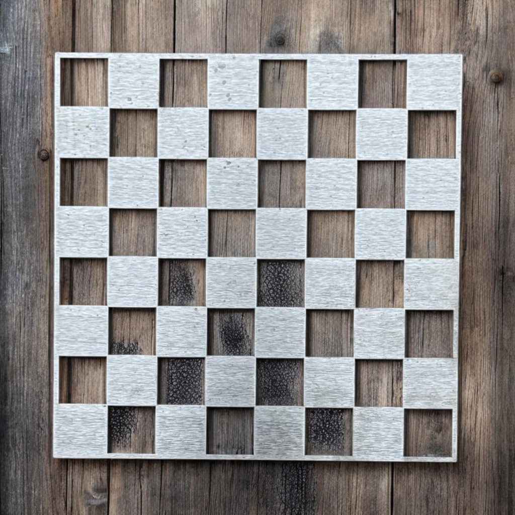 Steel Checkerboard Stencil: Router & Paint Template