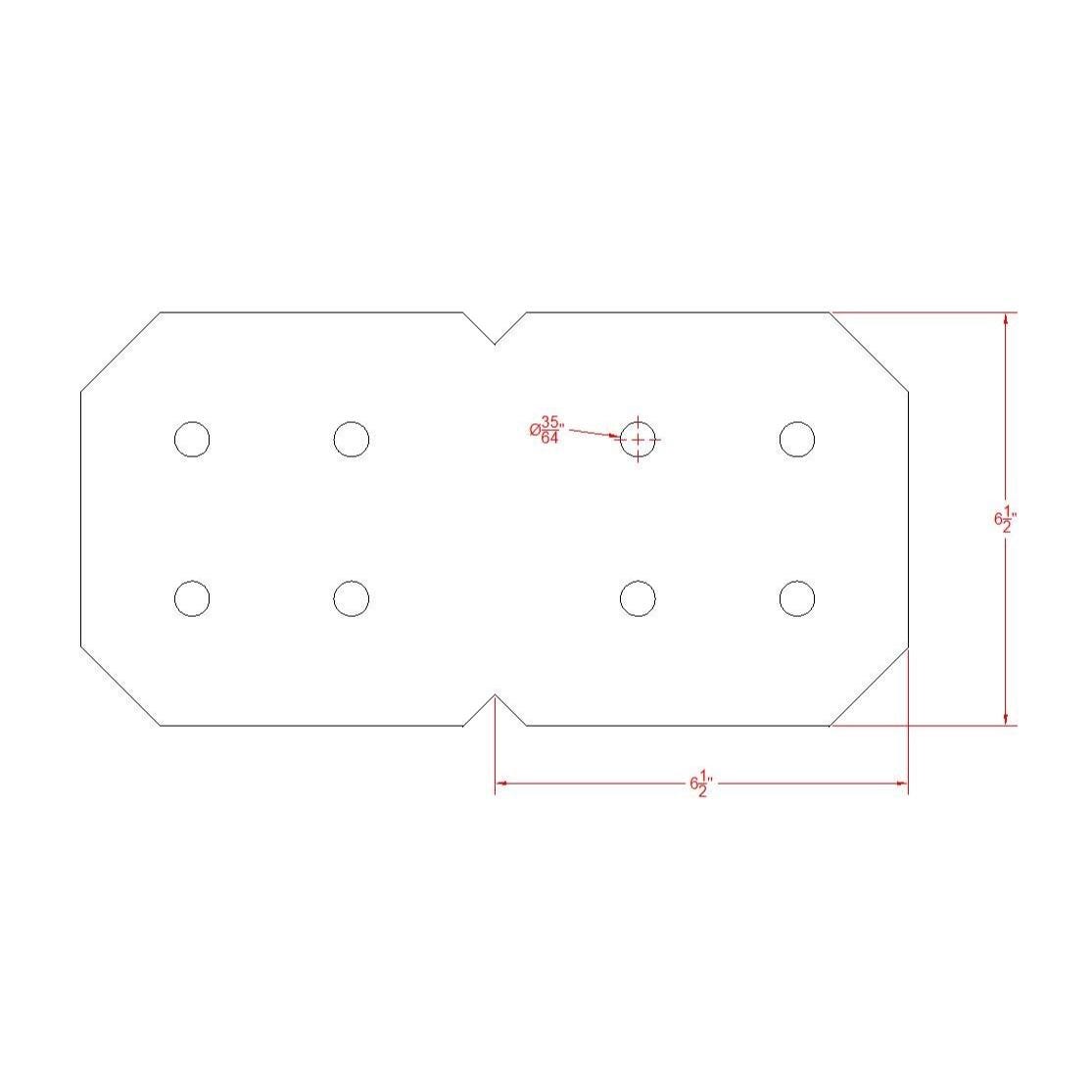 8x8 Chamfered 90 Degree Steel Bracket - Wood Post Pergola Support