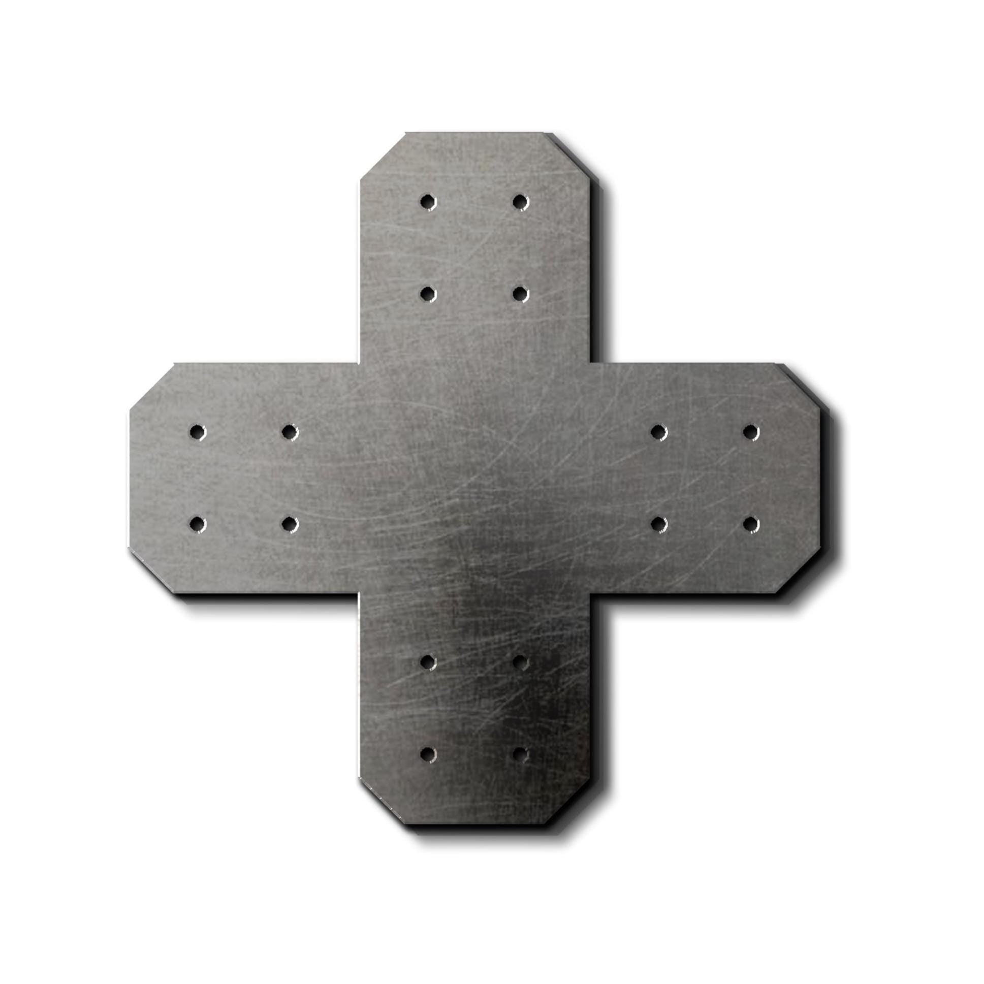 Chamfered Design X Bracket for 6x6 Post, 6x6 Bolt Plate, 6 Inch X Support Bracket, Pergola Bracket, 6 inch Cross Bracket | Made in the USA!