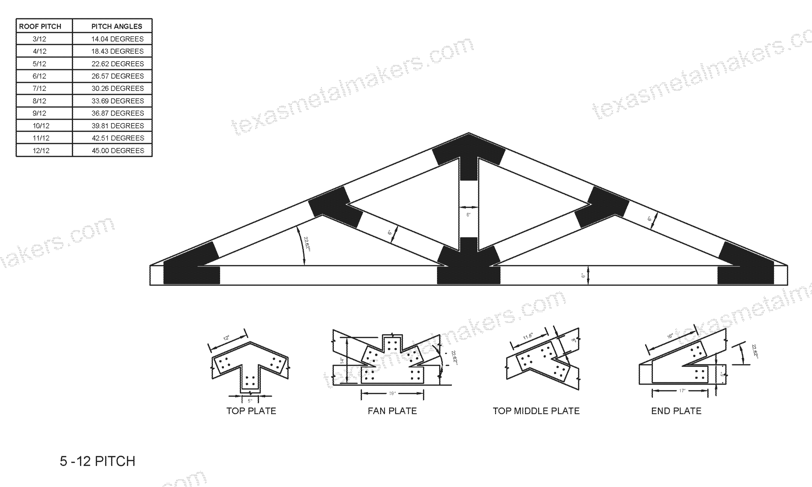 Structural Design Timber Truss Brackets for 6x6 Posts, 6" Timber Truss Bracket