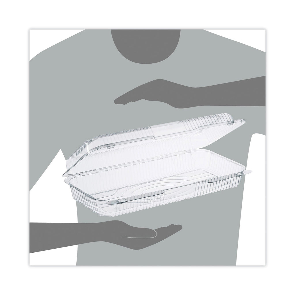 Dart StayLock Clear Hinged Lid Containers, 50.2 oz, 6.8 x 13.4 x 2.6, Plastic, 200/Carton