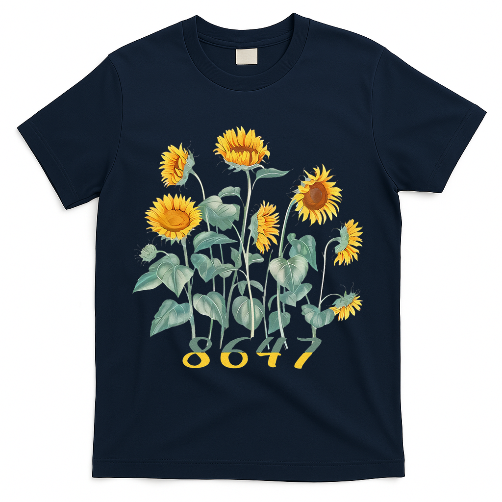 8647 Subtle Anti Trump 86 47 Sunflower Support Ukraine T-Shirt