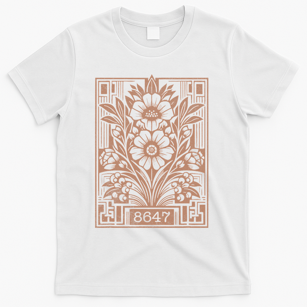 8647 Subtle Anti Trump Anti Maga 86 47 Floral T-Shirt
