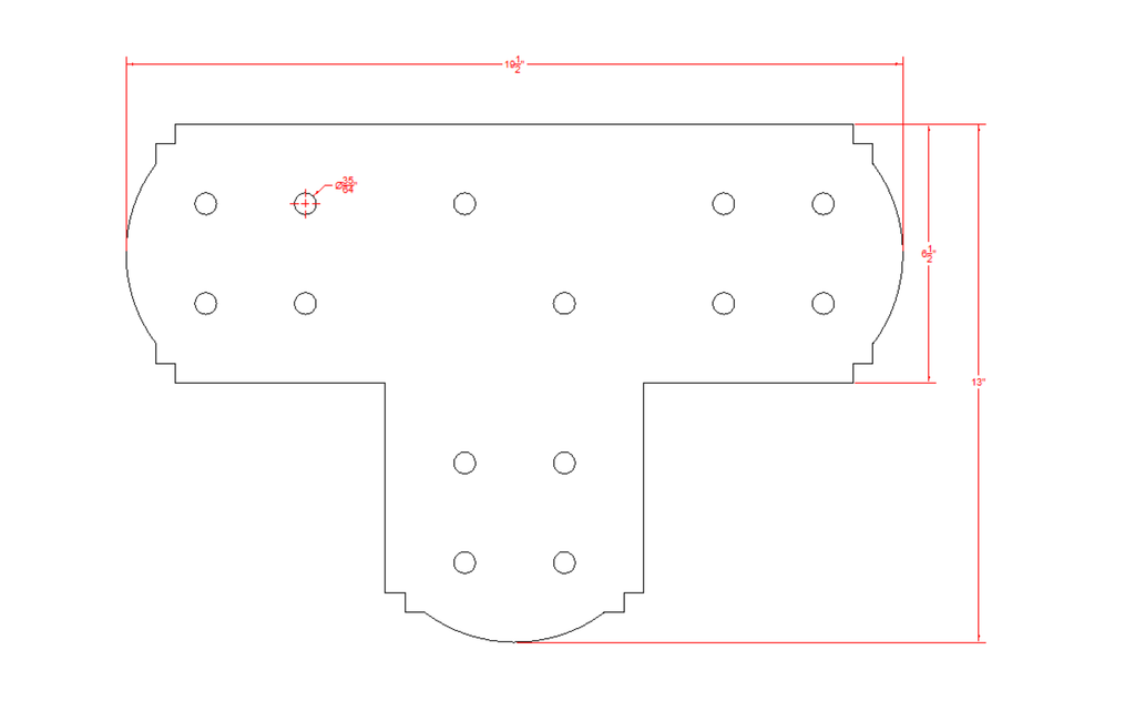 Decorative Design T Bracket for 8" Post, 8 Inch T Bracket Bolt Plate, T Support Bracket, Pergola Bracket, 8 inch, Truss Plate